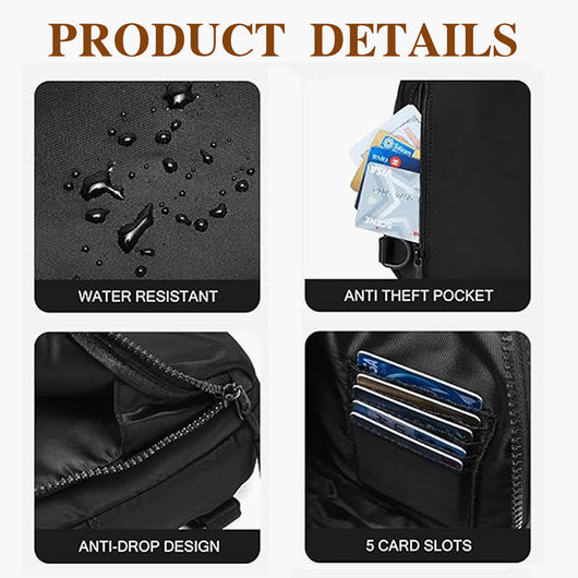 Bolsa Bandolera Minimalista Impermeable de Poliéster Liso - Image 10