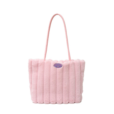 Bolso Tote Grande de Felpa para Otoño e Invierno - Image 11