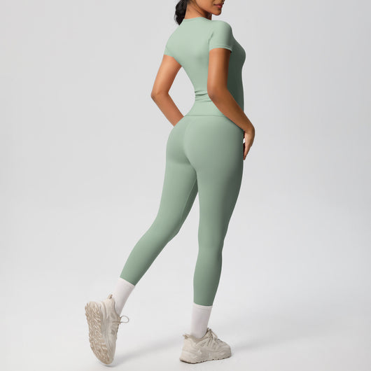Conjunto Deportivo Mujer: Playera y Pantalón Yoga Cintura Alta - Image 32