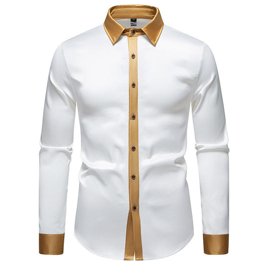 Camisa Manga Larga Satinada Bicolor para Hombre - Image 13