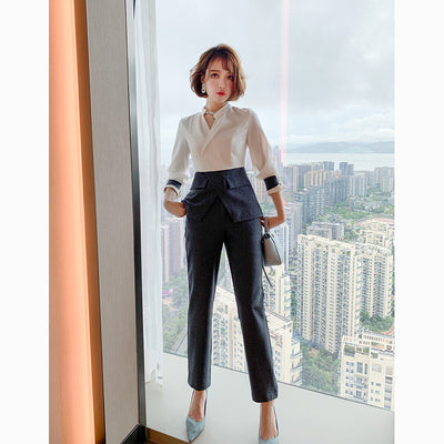 Conjunto Ejecutivo Mujer: Blusa Plisada y Pantalón Recto - Image 10