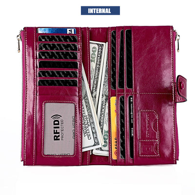 Billetera Vintage de Cuero Encerado para Mujer - Diseño Clásico - Image 22