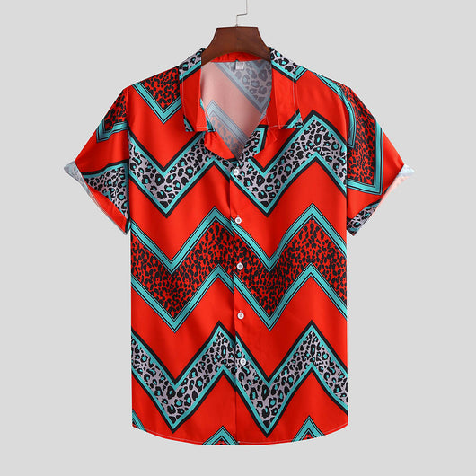 Camisa Casual Estampada con Solapa de Manga Corta - Image 8