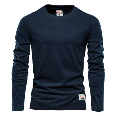Camisa Casual de Algodón Manga Larga Color Sólido para Hombre - Image 4