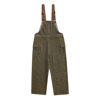 Pantalones Denim con Tirantes Estampado Leopardo Hombre Moda Urbana - Image 2