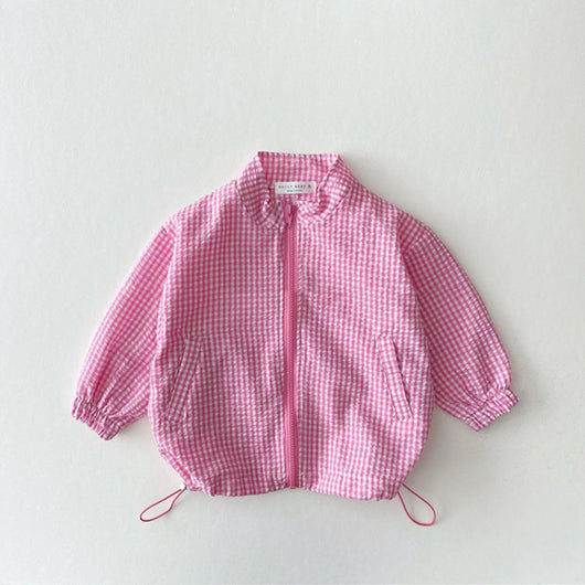 Chaqueta Ligera de Protección Solar con Cuadros para Niños - Image 13