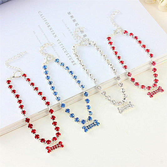 Collar Colgante Hueso con Brillantes