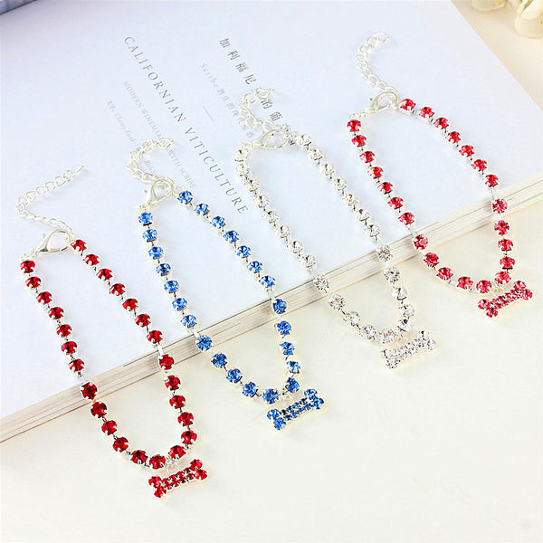 Collar Colgante Hueso con Brillantes