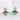 Women's Green Diamond Saturn Stud Earrings