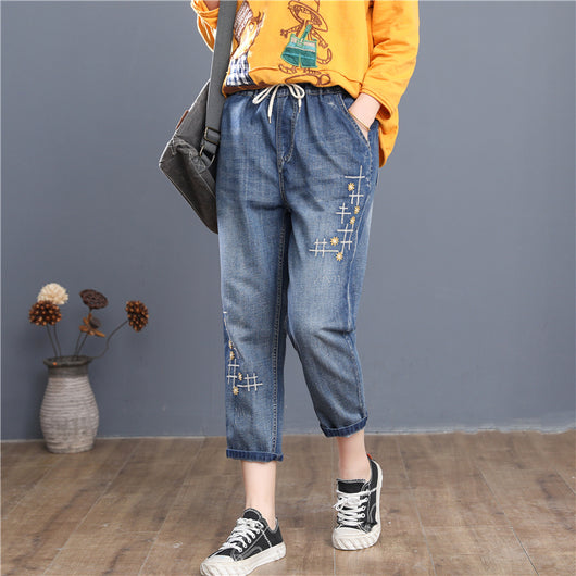 Pantalones Harem de Verano con Bordado Floral y Detalles Calados - Image 10
