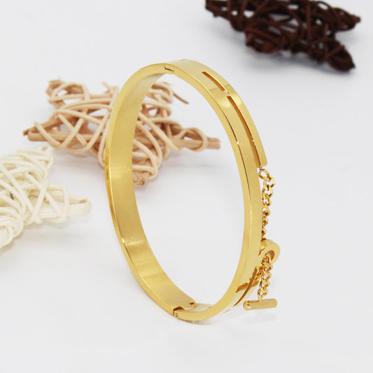Pulsera de Acero Titanio Geométrica Resistente al Decoloramiento - Image 2