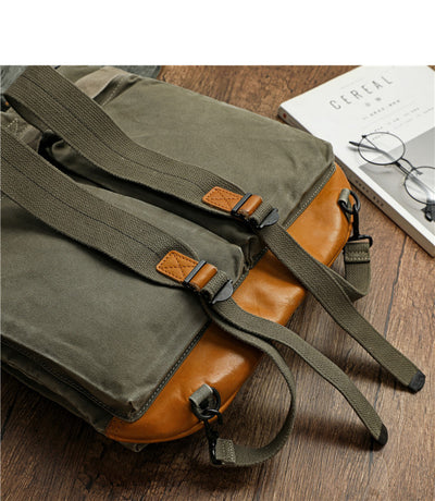 Mochila Estilo Retro Americana de Lona Desgastada para Hombre - Ideal para Aventuras al Aire Libre - Image 11