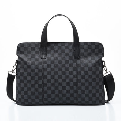 Bolso Messenger Ejecutivo a Cuadros con Bandolera Horizontal - Image 10