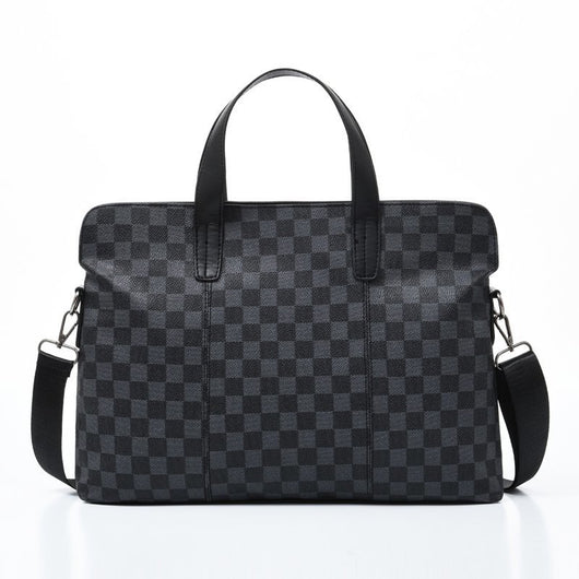 Bolso Messenger Ejecutivo a Cuadros con Bandolera Horizontal - Image 10
