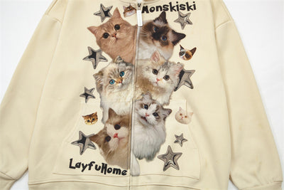 Sudadera Con Capucha Estampado Gato Divertido Unisex - Image 31