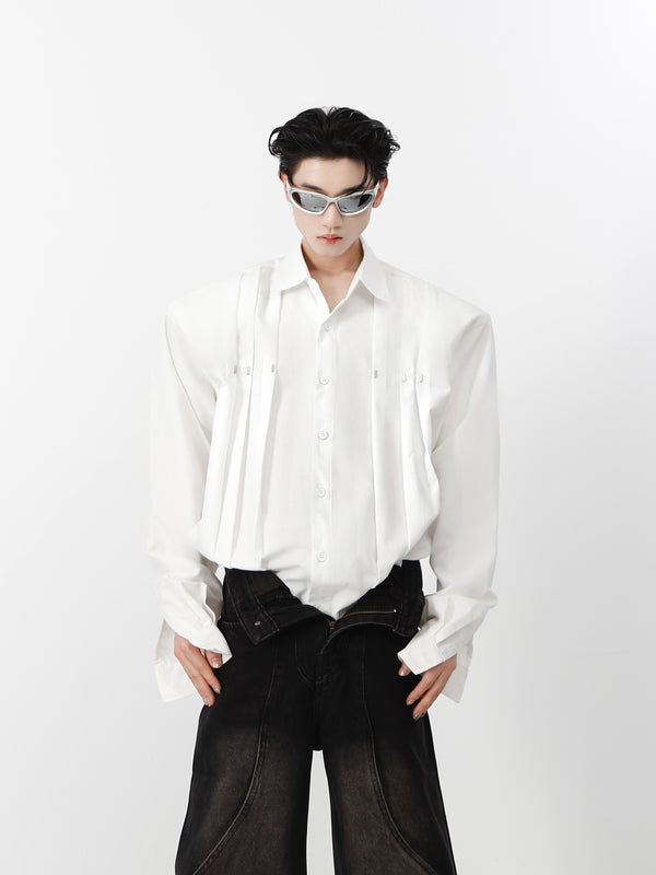 Camisa Acolchada con Remaches y Costuras Reforzadas
