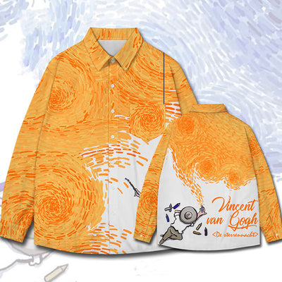 Camisa Manga Larga Unisex Estampado Óleo Artístico Creativo - Image 8
