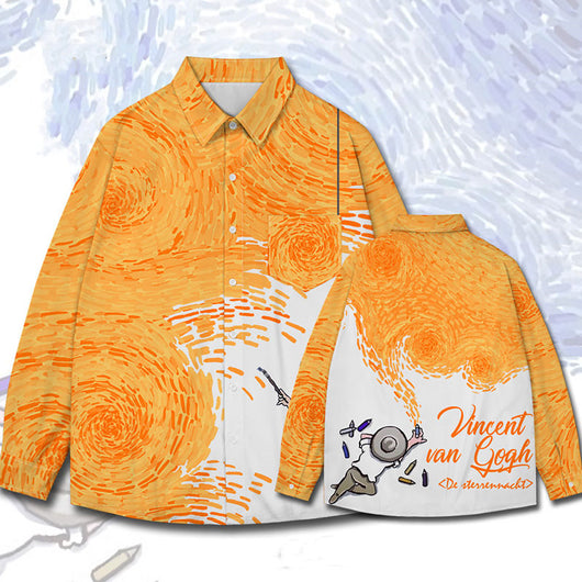 Camisa Manga Larga Unisex Estampado Óleo Artístico Creativo - Image 8
