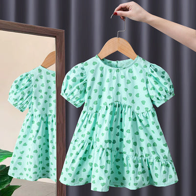 Vestido Floral de Princesa con Manga Corta para Niñas - Image 8