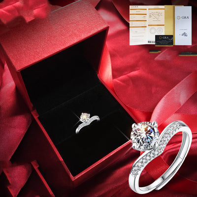 Anillo de Diamante de Quilate en Oro Blanco para Parejas en Plata Esterlina - Image 6