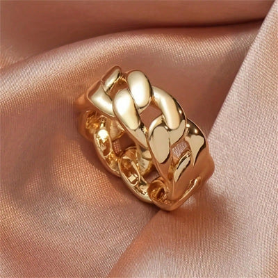 Anillo Hip-Hop Dorado Brillante para Hombre - Estilo Europeo y Americano - Image 6