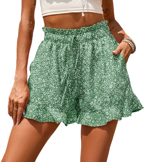 Shorts Casuales de Chifón Estampado con Bolsillos para Mujer - Image 5