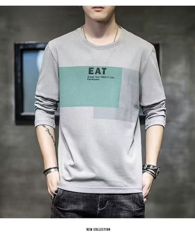 Camiseta Manga Larga Hombre Suelta Otoño Versátil - Image 19