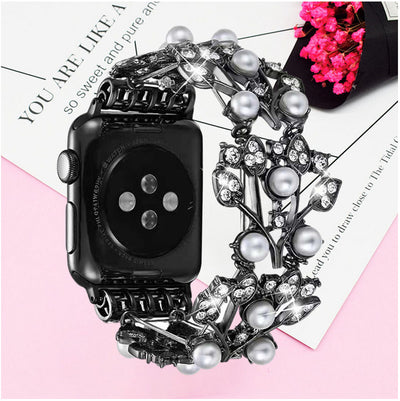 Pulsera Inteligente Pearl Diamond con Correa de Hoja - Image 9
