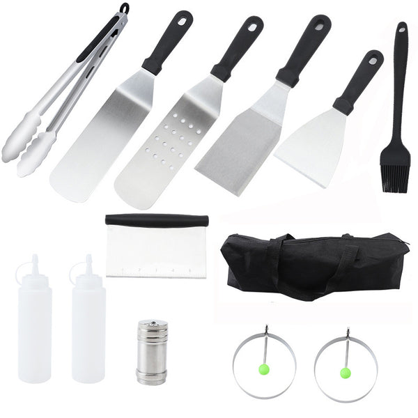 Set Completo de Herramientas BBQ en Acero Inoxidable - Pala para Asar Portátil - Image 5