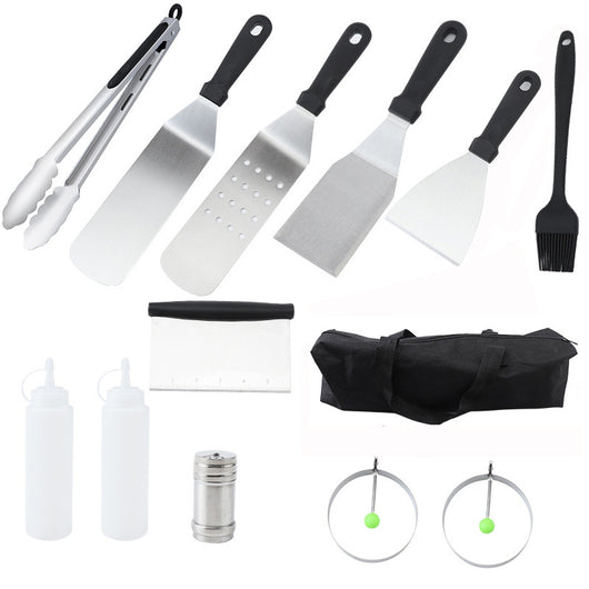 Set Completo de Herramientas BBQ en Acero Inoxidable - Pala para Asar Portátil - Image 5