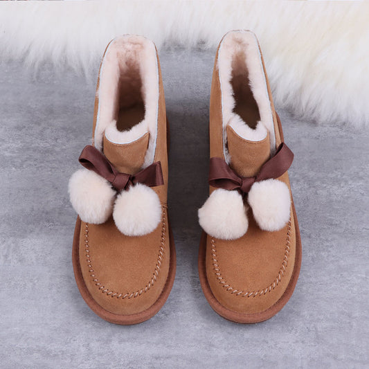 Zapatos Bajos para Mujer con Lazo de Terciopelo