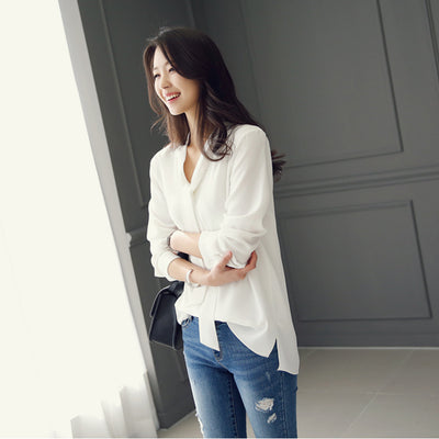 Blusa Elegante de Manga Larga con Lazo - Image 13