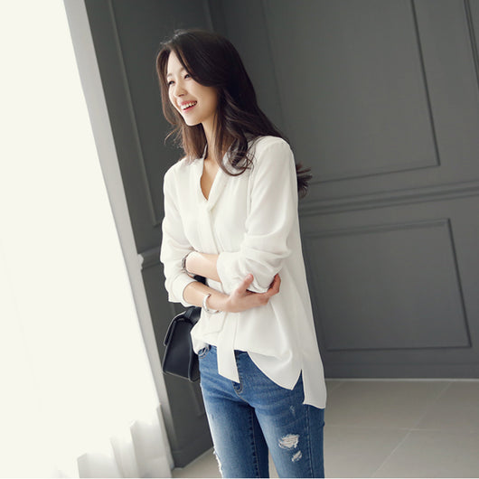 Blusa Elegante de Manga Larga con Lazo - Image 13