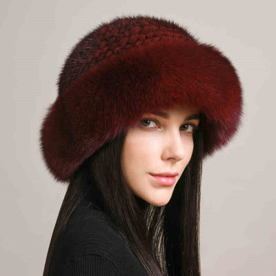 Gorro de Visón Trenzado para Mujer - Abrigo Elegante de Invierno - Image 6