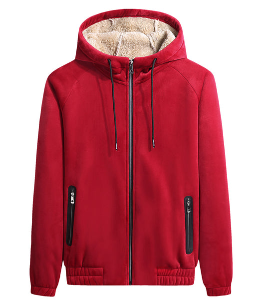 Cardigan con Capucha de Cachemir para Hombre Talla Grande - Abrigo Cálido de Terciopelo de Cordero - Image 2