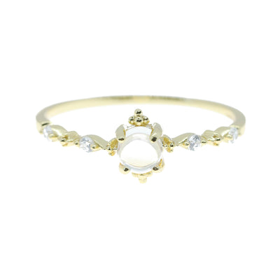 Anillo de Plata 925 Piedra de Luna con Baño de Oro para Mujer - Image 3