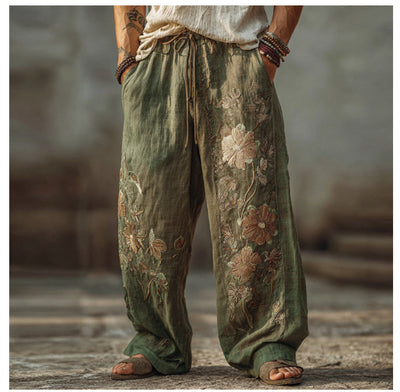 Pantalones Casuales Holgados con Estampado Digital para Hombre - Image 12