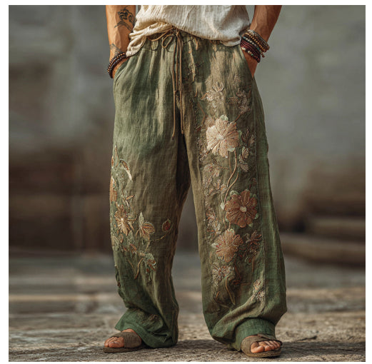 Pantalones Casuales Holgados con Estampado Digital para Hombre - Image 12