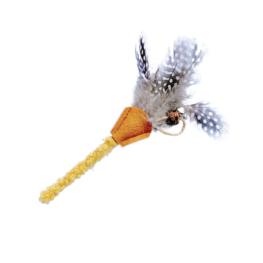 Palo de Madera Poligono con Pluma para Gatos - Juguete Mordedor Natural - Image 3