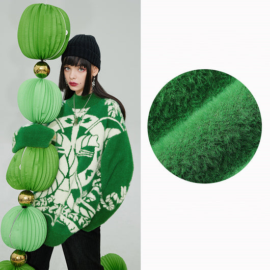 Suéter Oversized de Cuello Redondo Manga Larga - Estilo Relajado - Image 11