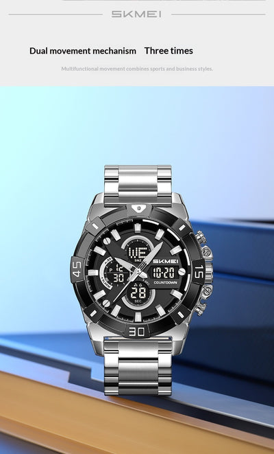 Reloj Cronógrafo Deportivo Electrónico para Hombre con Correa de Acero - Image 13