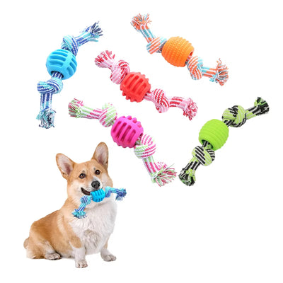 Juguete Mordedor para Perros con Cuerda Doble Nudo y Pelota Limpiadora de Dientes - Image 6