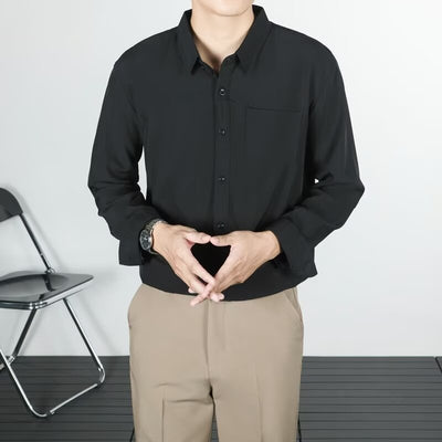 Camisa Suelta de Lino Coreana con Drapeado Elegante - Image 20