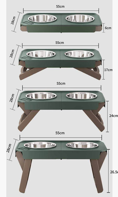 Comedero Plegable Elevado para Mascotas con Base Antideslizante en Acero Inoxidable - Image 13