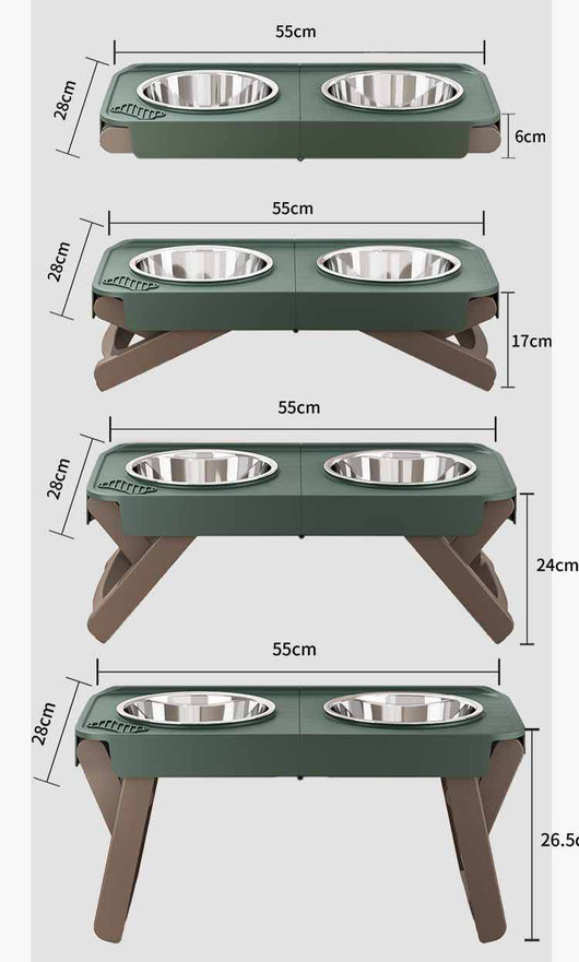 Comedero Plegable Elevado para Mascotas con Base Antideslizante en Acero Inoxidable - Image 13