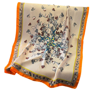 Pañuelo de Seda Estampado Mariposas - Chal Largo Delgado para Mujer - Image 6