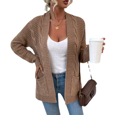 Cardigan Retorcido de Punto Medio Largo para Mujer - Image 8