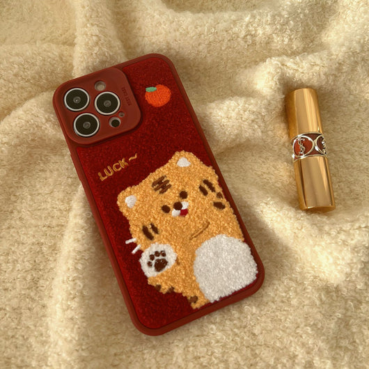 Funda de Teléfono Tigre de la Suerte en Silicona Rosa - Image 11
