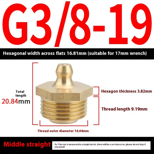 Niple de Engrase de Cobre Puro con Cabezal Tipo Taza 45° y Boquilla 90° - Image 30