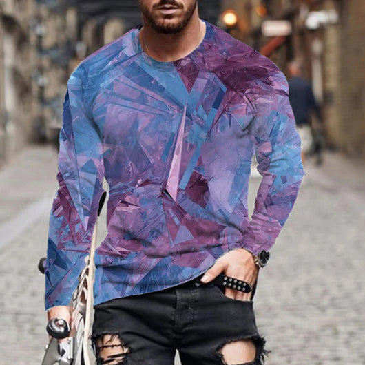 Camiseta de Manga Larga con Gradiente Humo Impresa en 3D - Image 6